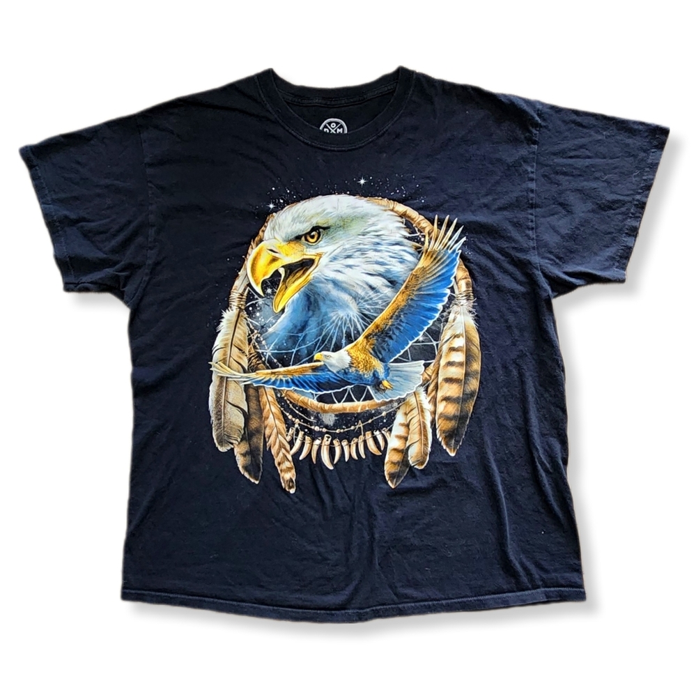 🪶  Eagle / Native Style Large Print T-Shirt Men's Size XL Eagle 🪶